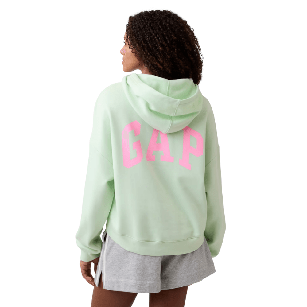 Relaxed Gap Mini-Logo Cropped Hoodie