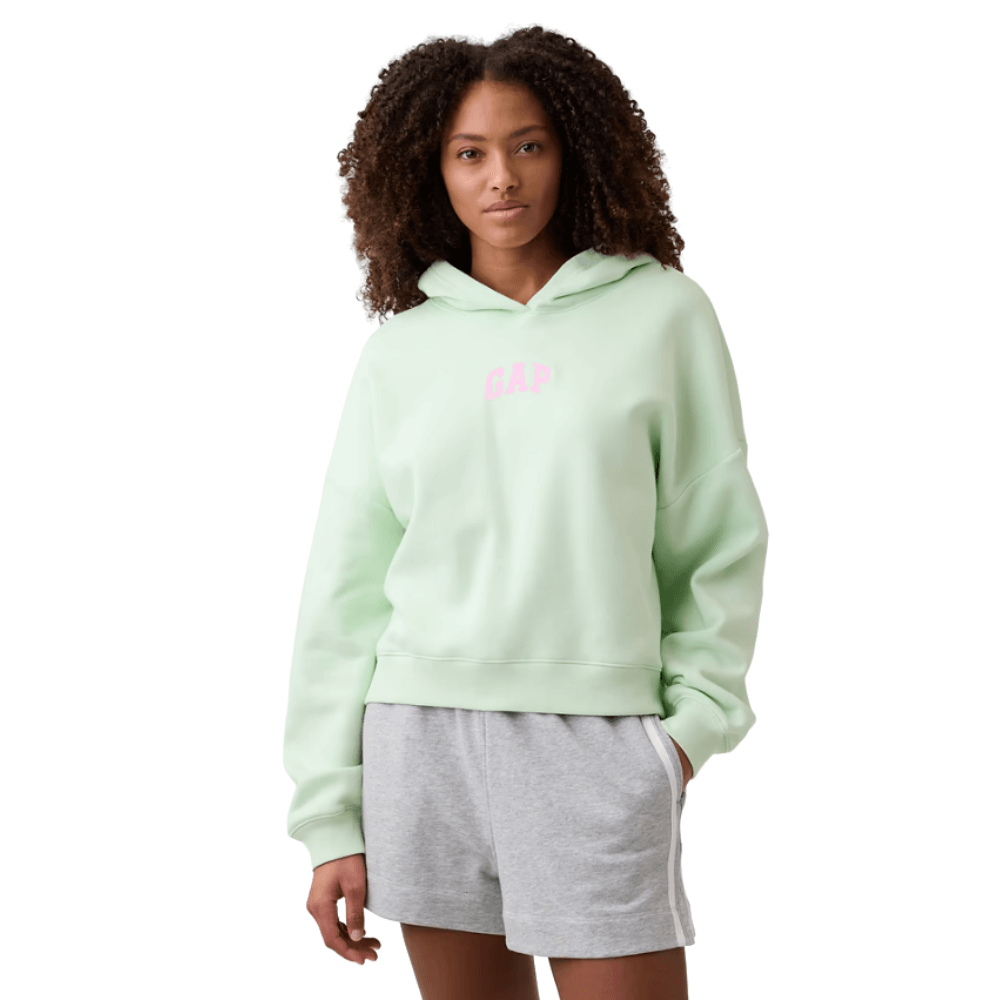 Relaxed Gap Mini-Logo Cropped Hoodie